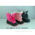 Pink Nylon Fabric Fashion Kids Cheap Snow Boots with PVC sole